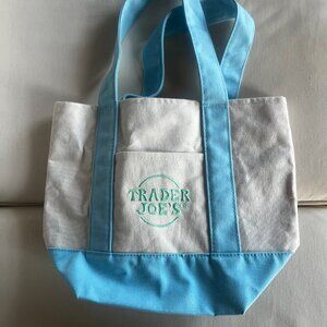 Trader Joes Mini Canvas Pastel Tote Bag